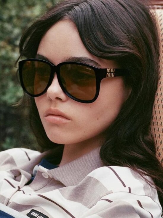 Miu Miu D-Frame Women Sunglasses Black Brown Pilot MUA08S 16K90Q NEW AUTHENTIC main image 9